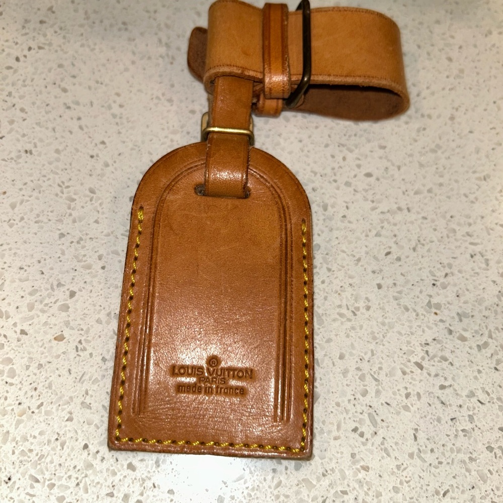 Authentic Louis Vuitton Luggage Tag and Poignet Set - Vintage Luxury!
